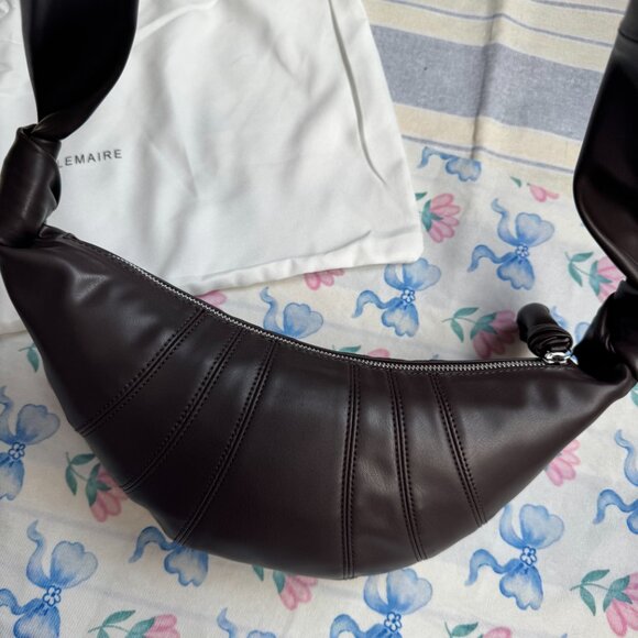Lemaire Dark Chocolate Colored Croissant Bag - Picture 2 of 13